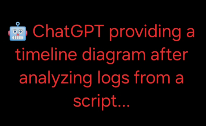 ChatGPT providing an excellent timeline diagram from logs.